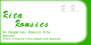 rita romsics business card